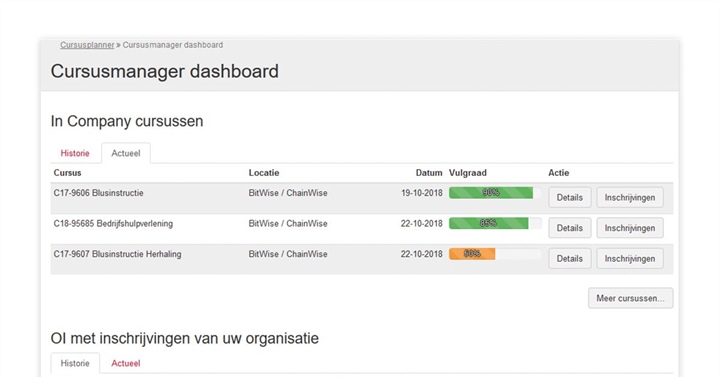 Nieuwe intuïtieve opzet extranet Cursusplanner